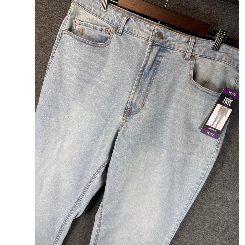 NWT FRYE Stevie Wash High Rise Straight Leg Jeans Womens 34x29 Light Denim‎ 14